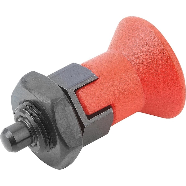 Indexing Plunger Size:4 D1=M20X1, 5, D=10, Form:D W Locking Slot W Locknut, Short Vers, Steel Hard,